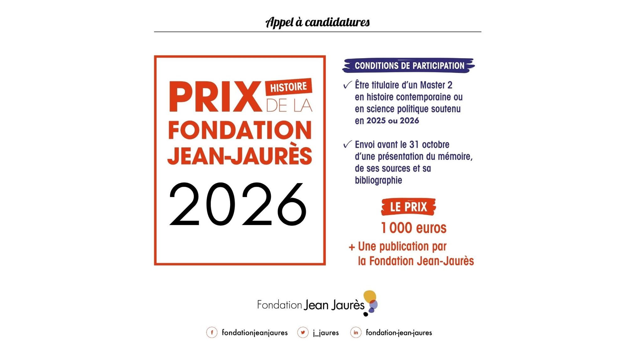 Prix de la Fondation Jean-Jaurès 2026