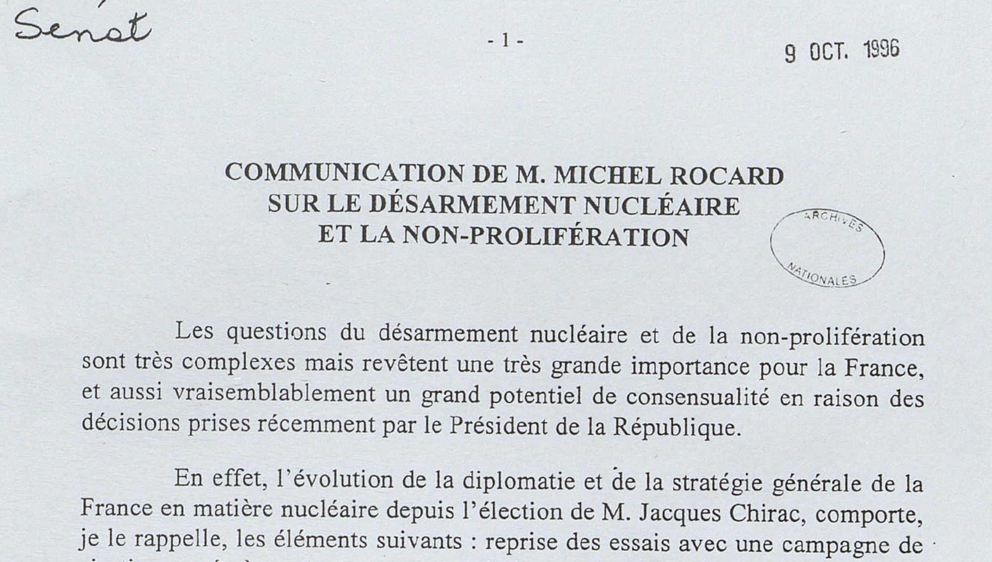 Indépendance nationale ou désarmement général ? Michel Rocard et l’armement nucléaire