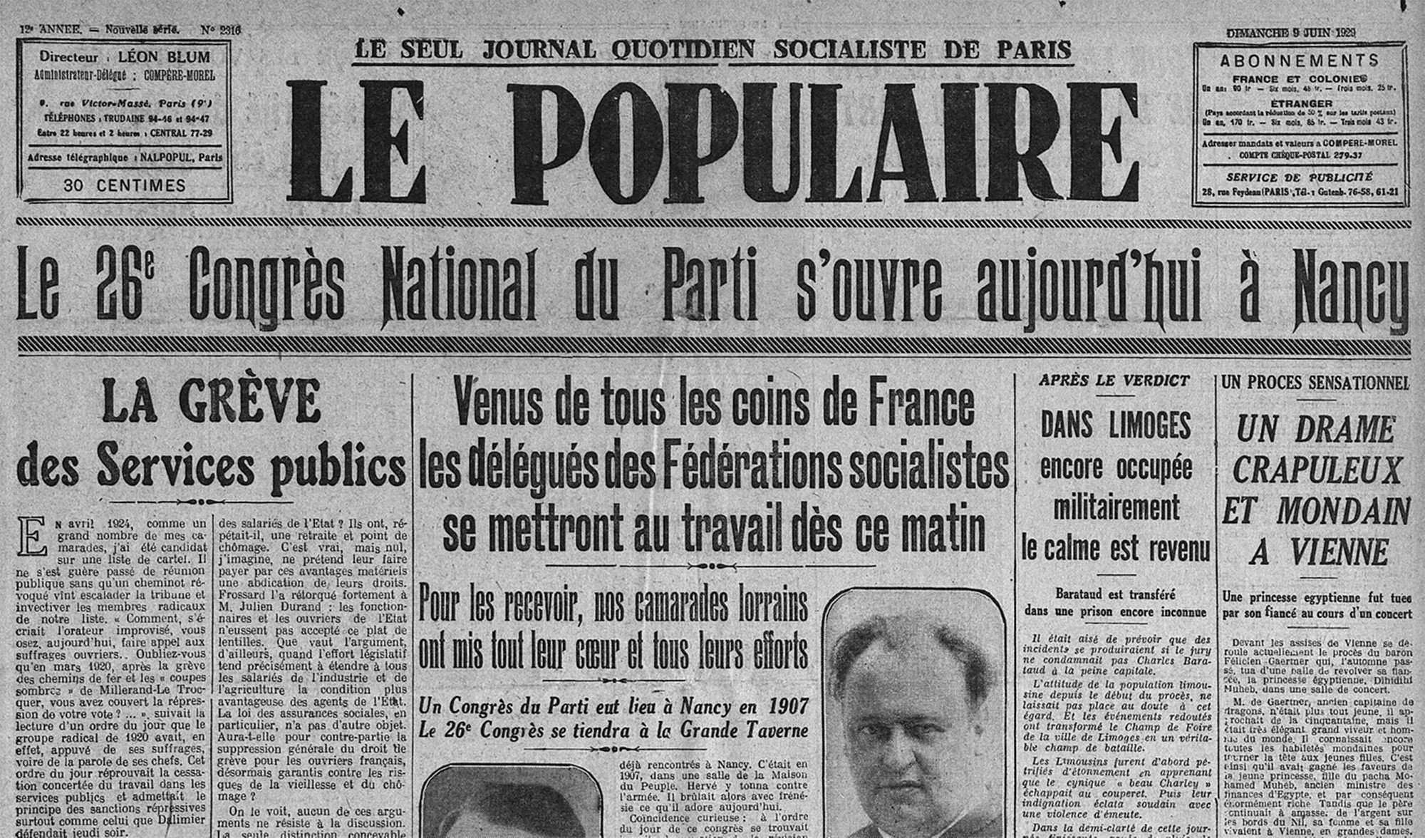 Les congrès socialistes de Nancy (1907 et 1929)