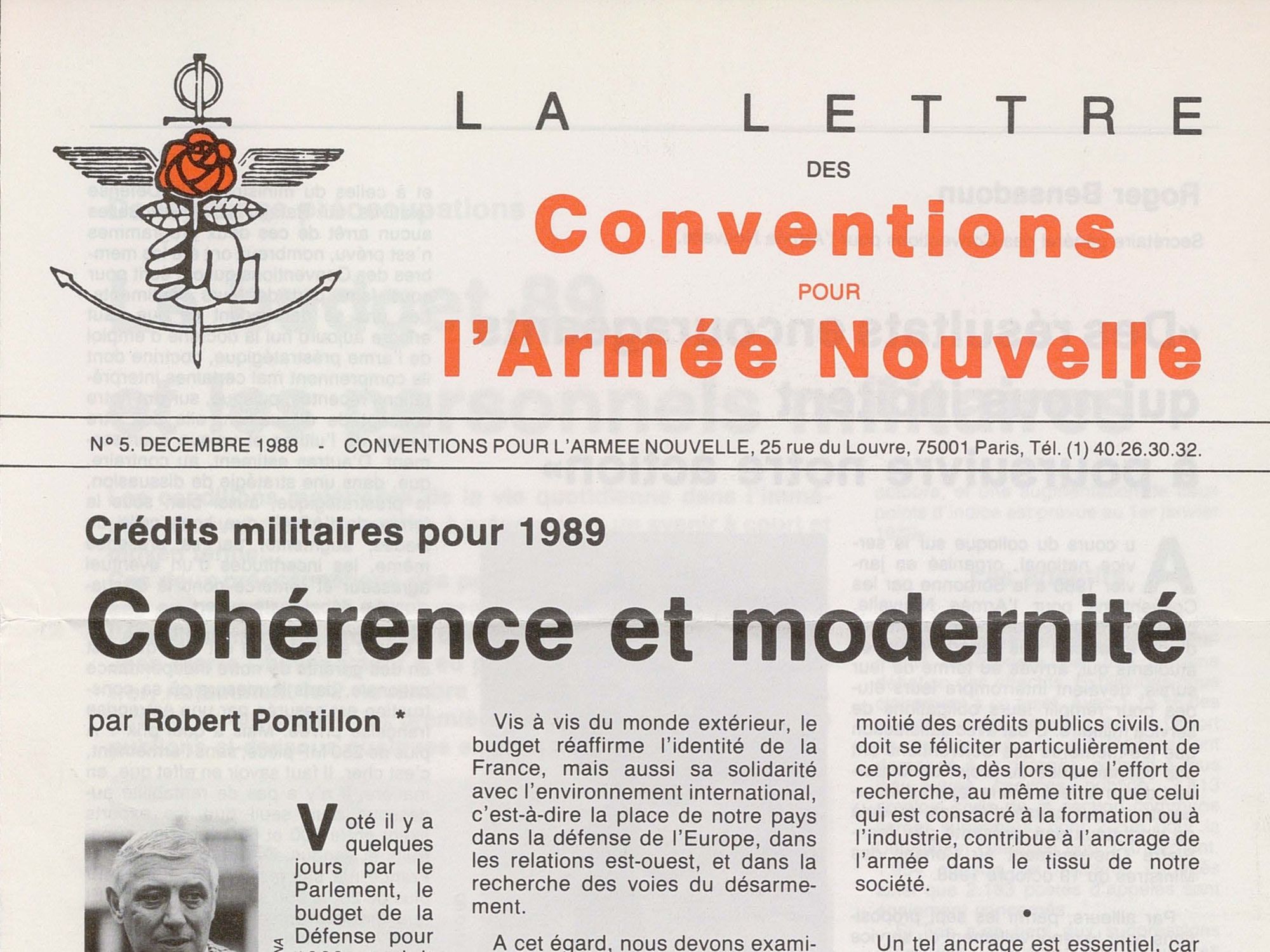 Armée Nouvelle, lettre (1987-1989)